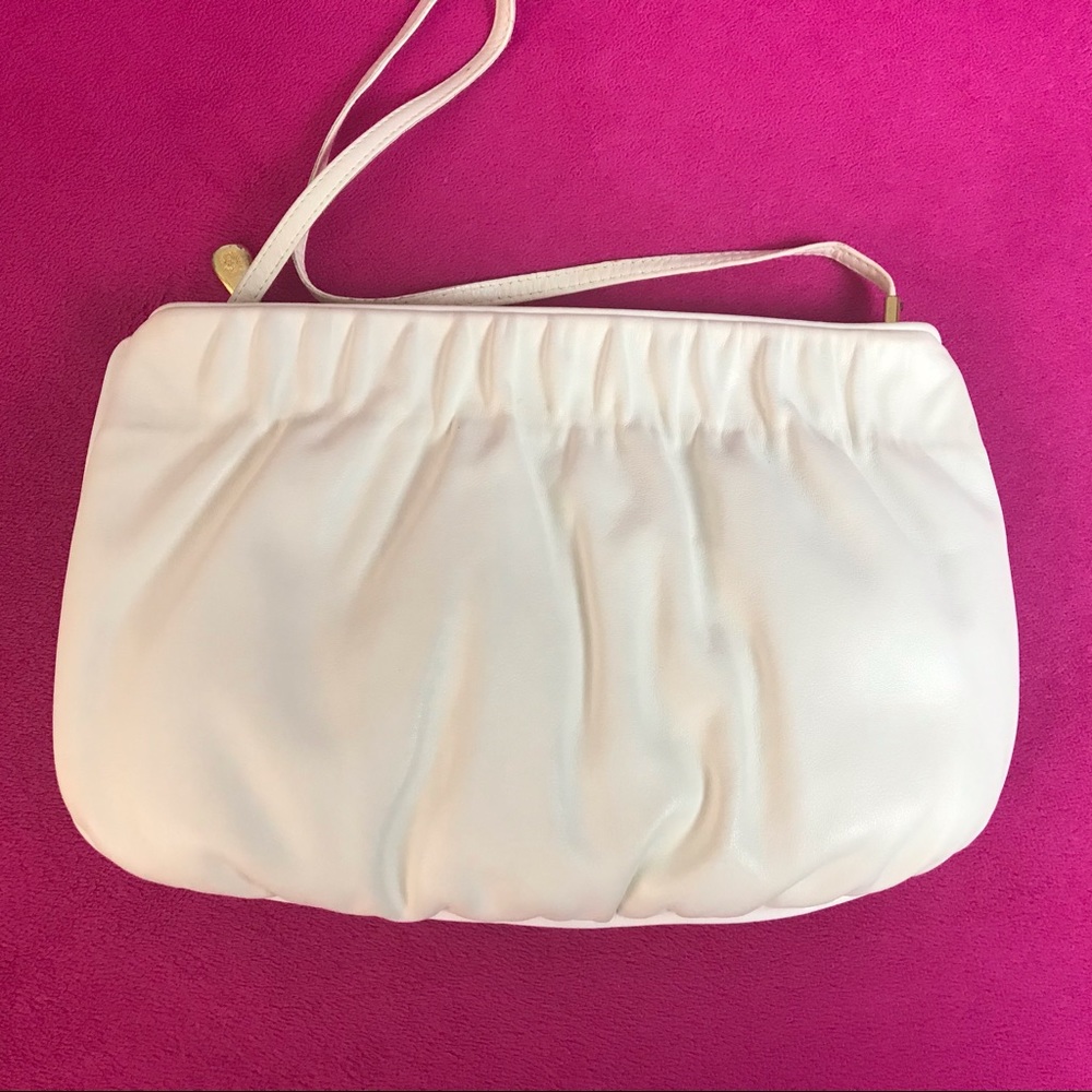 VTG Anne Klein for Calderon White Leather Purse - Picture 8 of 16